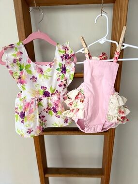 Set of Two Infant Bubbles Floral Ruffle